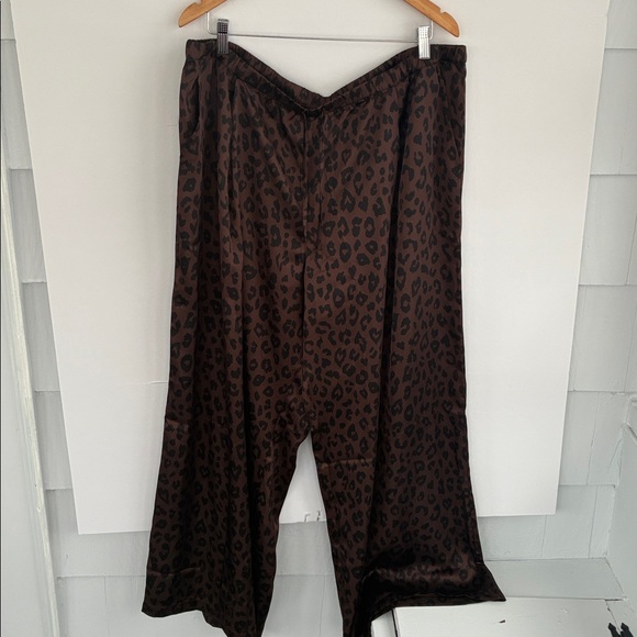 PINK Victoria's Secret Satin Pull-On Trouser Pants Leopard Print Trousers XXL - Picture 11 of 16